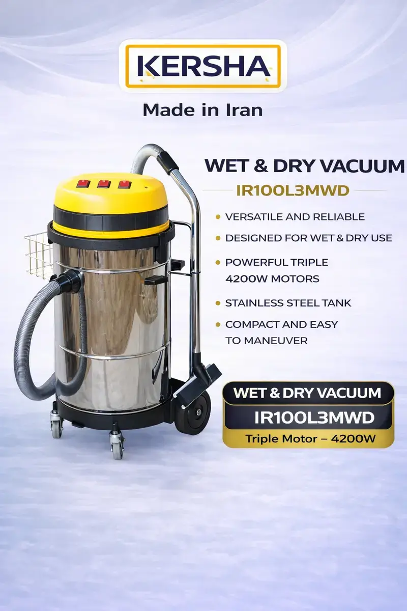 مشخصات جاروبرقی صنعتی سه موتوره IR100L3MWD